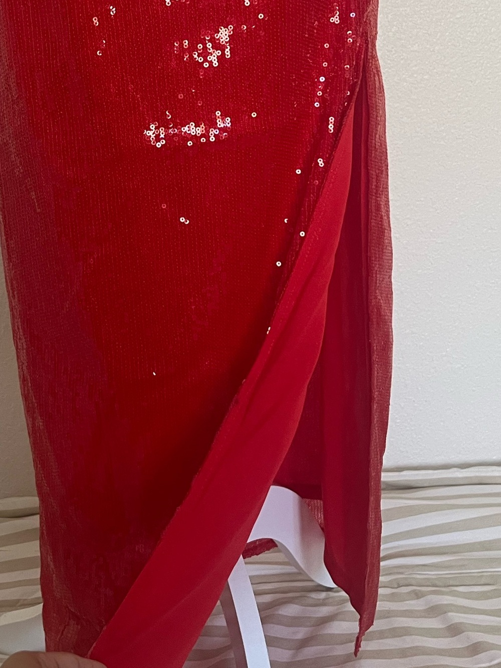 ✨ A New Day Red Sequin Skirt | Size XS | Midi to Maxi Length on Petite Frames - Picture 2 of 13